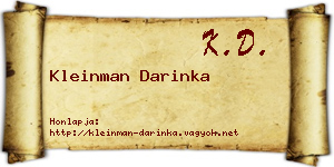 Kleinman Darinka névjegykártya